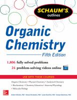 Enlarge cover image for Schaum's outlines organic chemistry / Herbert Meislich, Howard Nechamkin, Jacob Sharefkin, George Hademenos.